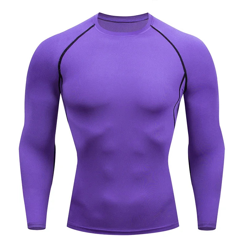 Men's Performance Compression Shirt - Long Sleeve Quick-Dry Athletic Top