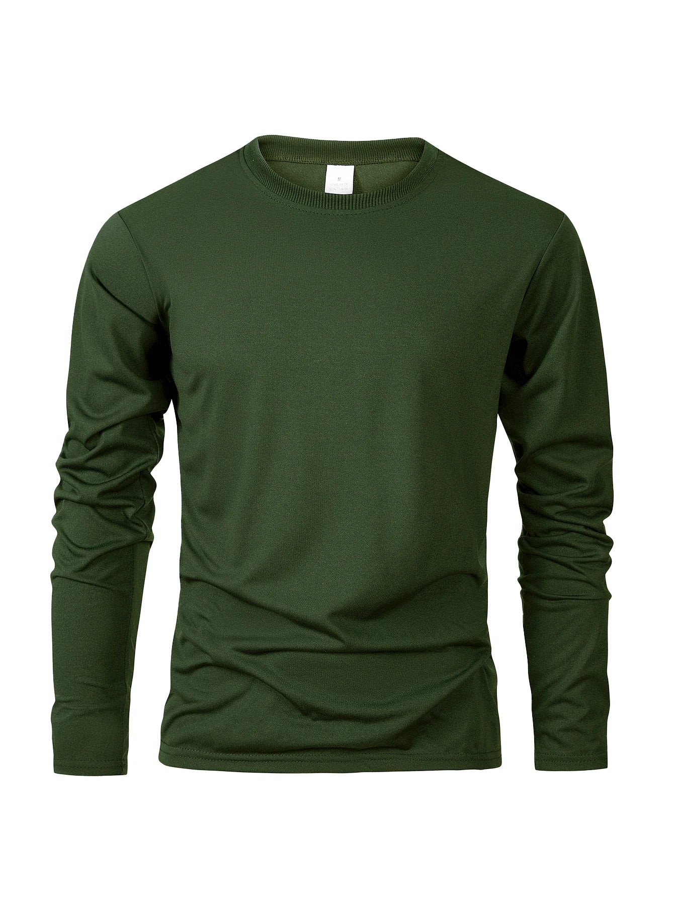 Men's Long Sleeve Casual Round Neck T-Shirts Moisture Wicking Sports Tees Male Tops