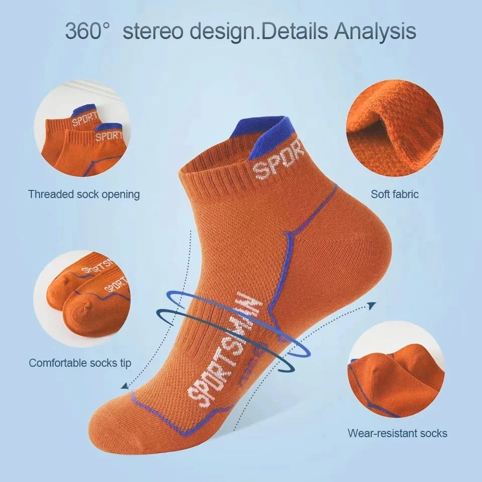 Men's Breathable Athletic Ankle Socks - 5/10 Pairs Pack