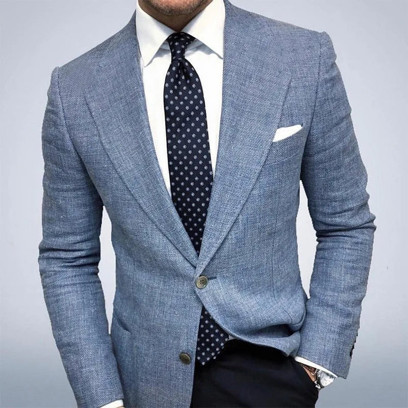 Men Blazers Coat Suits Office 2025 Autumn Outerwear Double Buttons Turn Down Collar Pockets Business Casual Blazer Suit Jacket