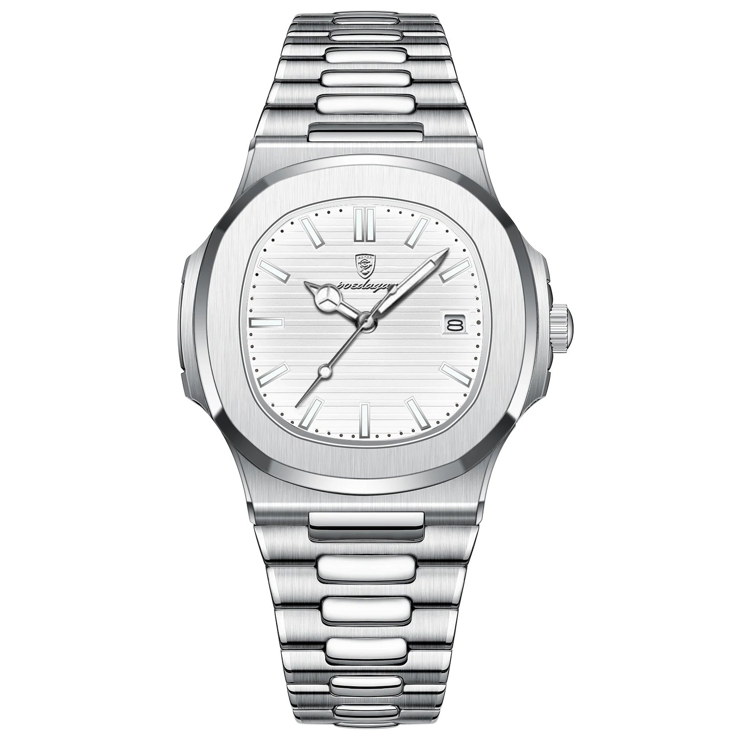Square Luxury Men's Watch - Waterproof Stainless Steel Quartz Timepiece