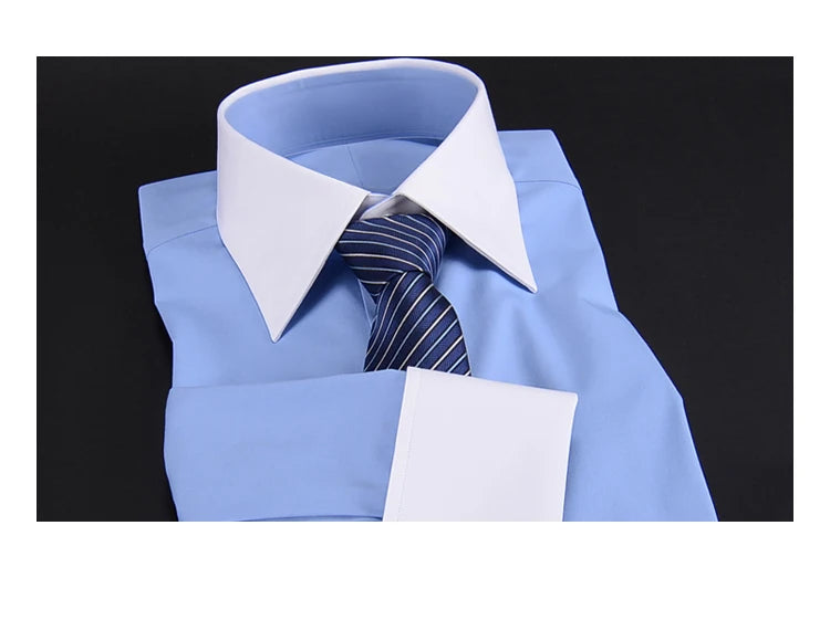High quality French shirt slim-fit waist work professional official formal men's shirts