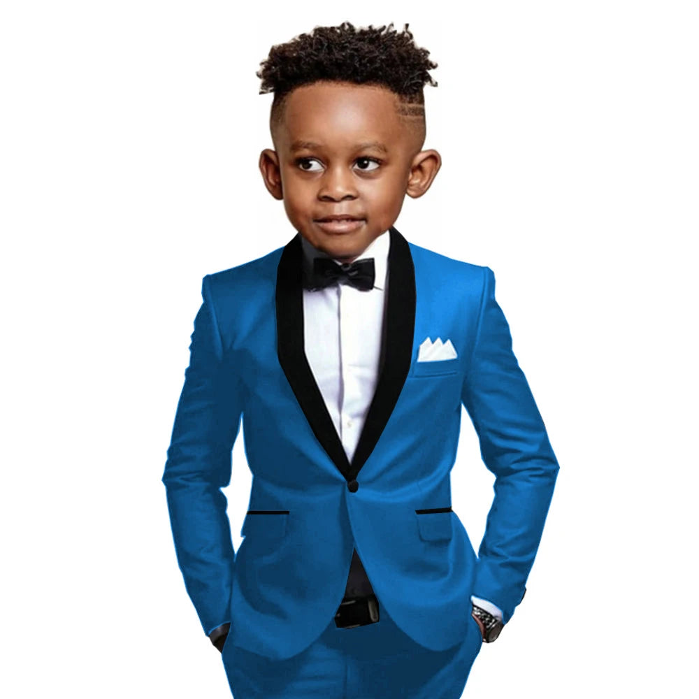 Boys Suit 2-16 Years Old Jacket Pants 2 Piece Set Wedding Tuxedos Kids Formal Party Clothes Customized
