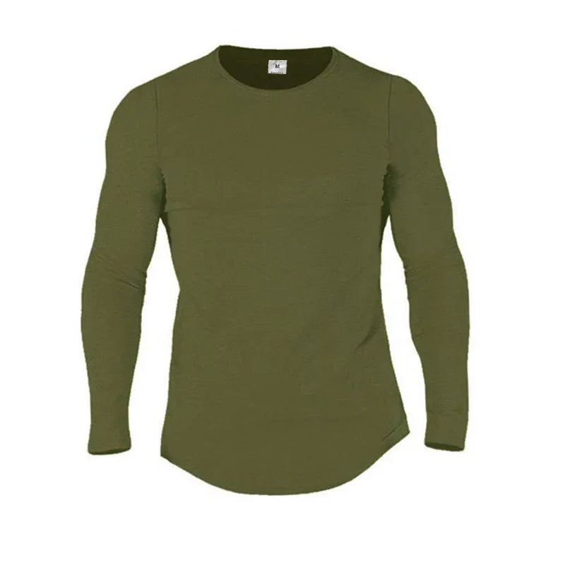 Men's Long Sleeve Performance T-Shirt - Breathable Cotton Gym & Fitness Wear
