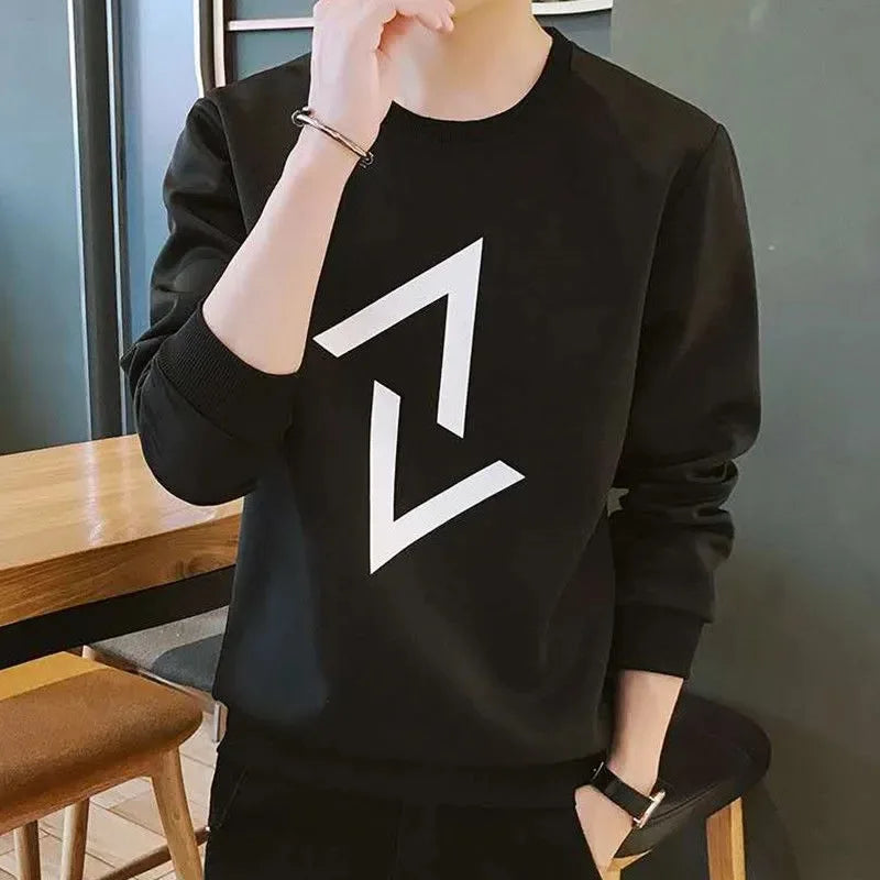 Men's Patchwork Sweatshirt - O-Neck Long Sleeve Casual Streetwear