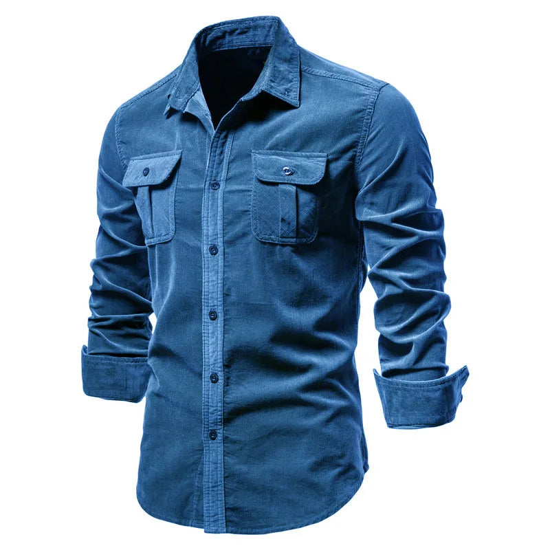 Men's Cotton Velour Business Casual Shirt