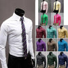 Men's Long Sleeve Business Casual Lapel Breathable Buttons Down Formal Korean Version Slim Fit Shirts