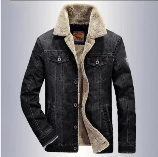 Men's Premium Denim Jacket - Thick Warm Winter Coat