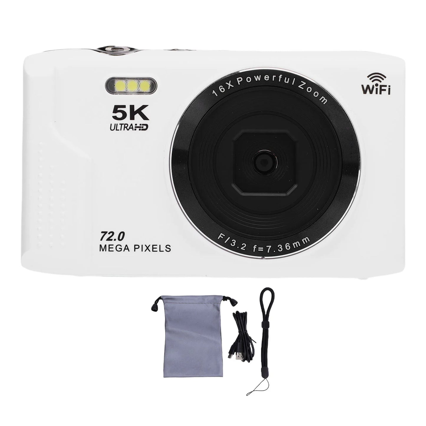 Digital Video Camera  Recording Webcam WiFi 2.8 Inch Screen 16x Digital Zoom with Built in Flash for Travel
