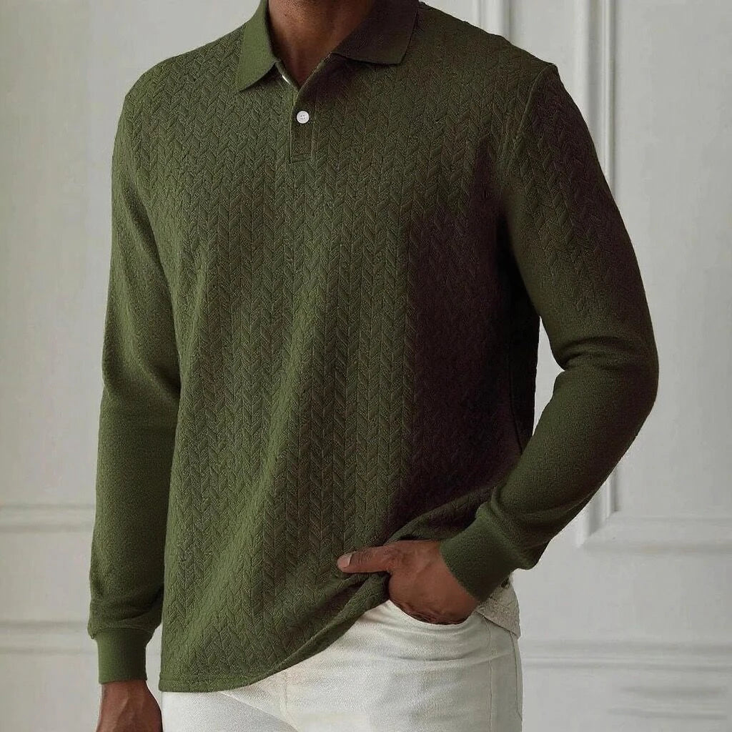 Men's Long Sleeve Business Casual High Quality Polo Shirt