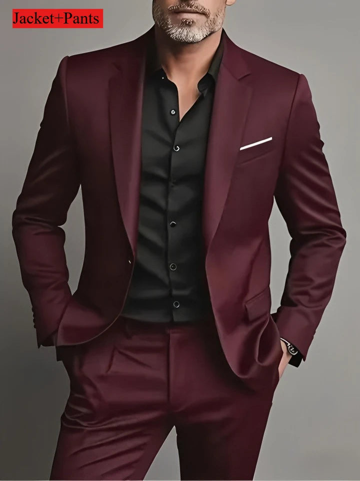 Elegant Men's 3 Piece Suit - Slim Fit Tuxedo Set for Weddings & Formal Occasions