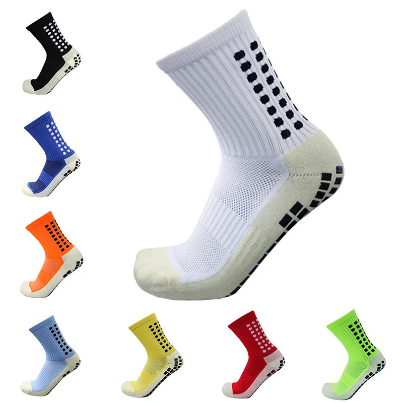 Professional Football Grip Socks - Anti-Slip Cotton Soccer Socks for Men