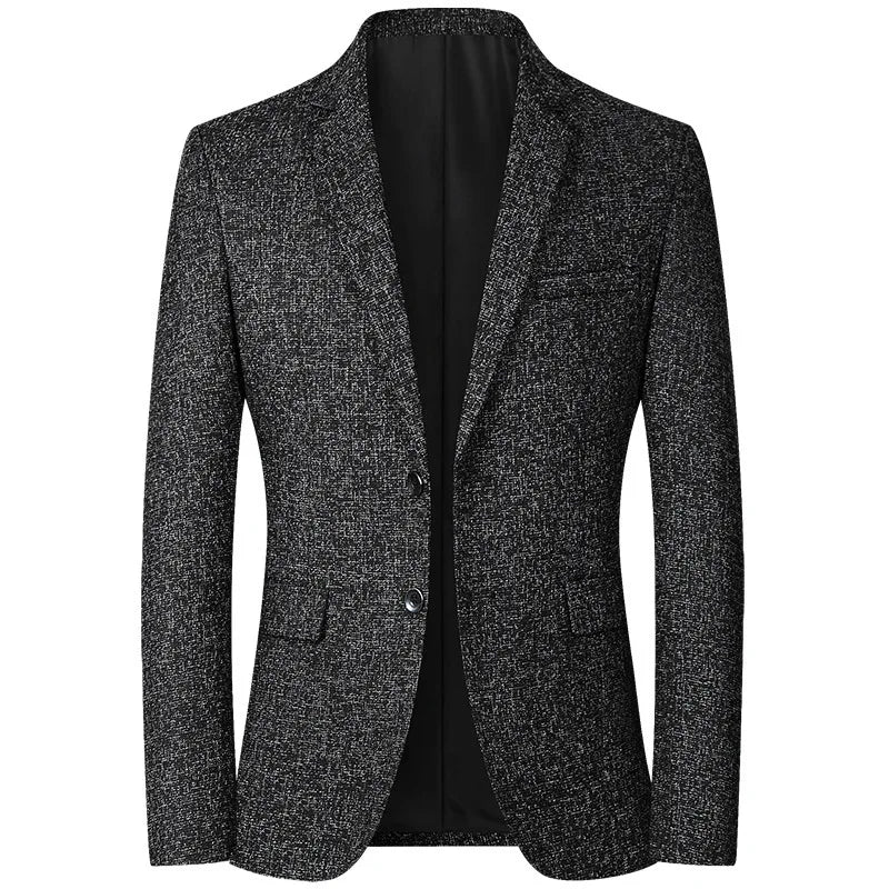 Suit Coat Man Fashion Simple Solid Color Long Sleeve Male Outerwear Non-ironing Single-breasted Business Casual Men Blazer