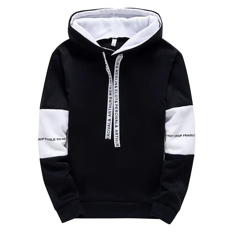 Men's Casual Letter Print Hoodie - Long Sleeve Pullover Sweatshirt