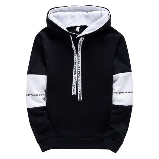 Men's Casual Letter Print Hoodie - Long Sleeve Pullover Sweatshirt