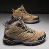 Men's High-Top Hiking Boots - Leather Outdoor Trekking Shoes for Winter