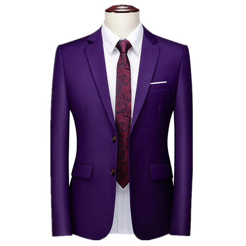 2026 Men's Suit Jacket, Business Formal Coat, Asian Sizes Slim Blazer