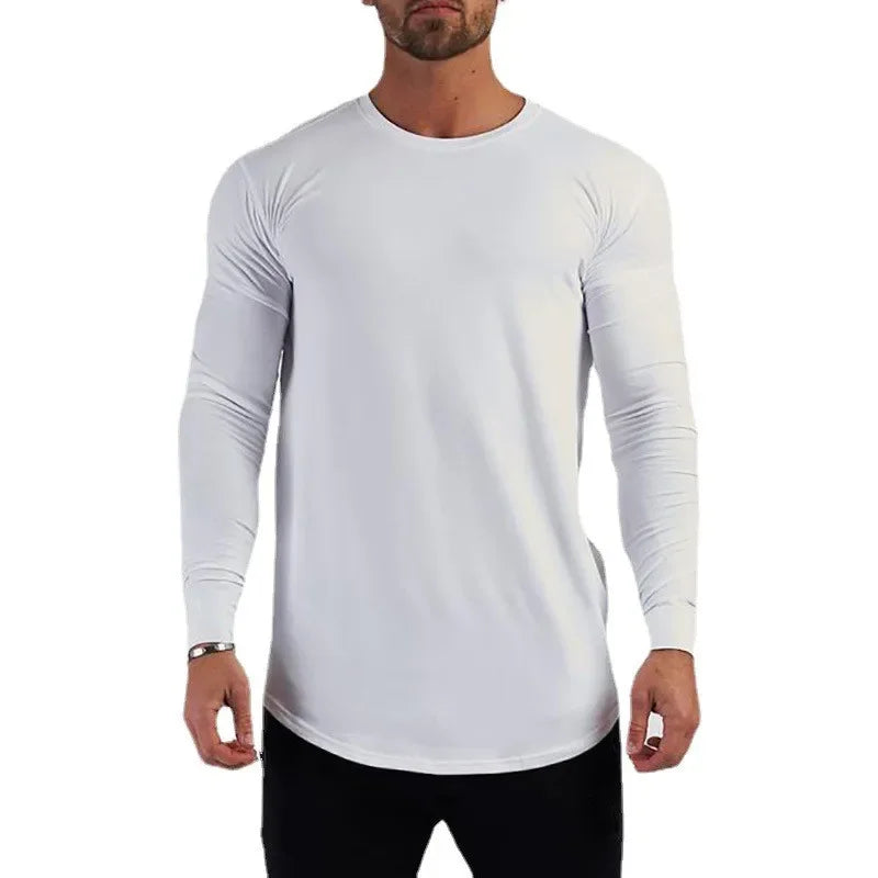Men's Long Sleeve Performance T-Shirt - Breathable Cotton Gym & Fitness Wear