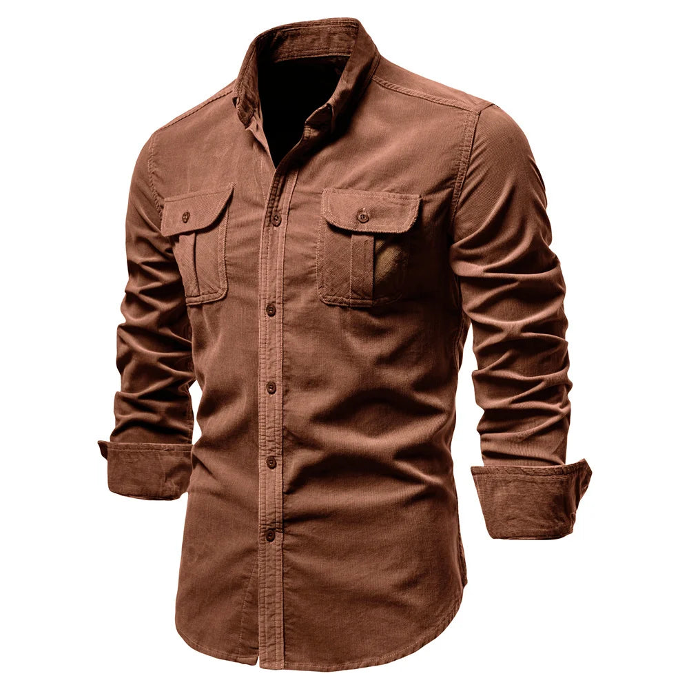Men's Cotton Velour Business Casual Shirt