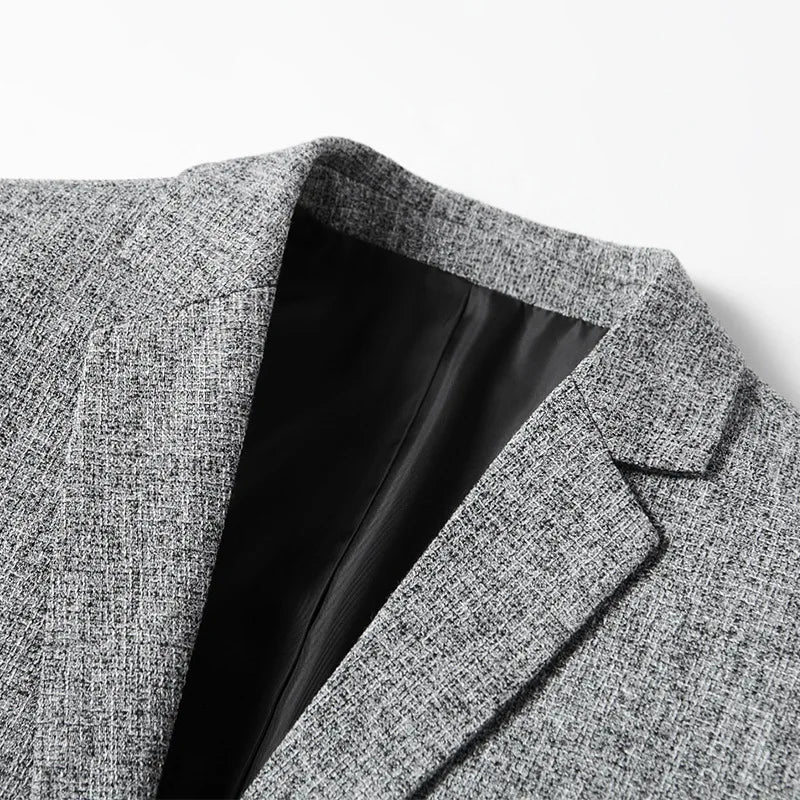 Suit Coat Man Fashion Simple Solid Color Long Sleeve Male Outerwear Non-ironing Single-breasted Business Casual Men Blazer