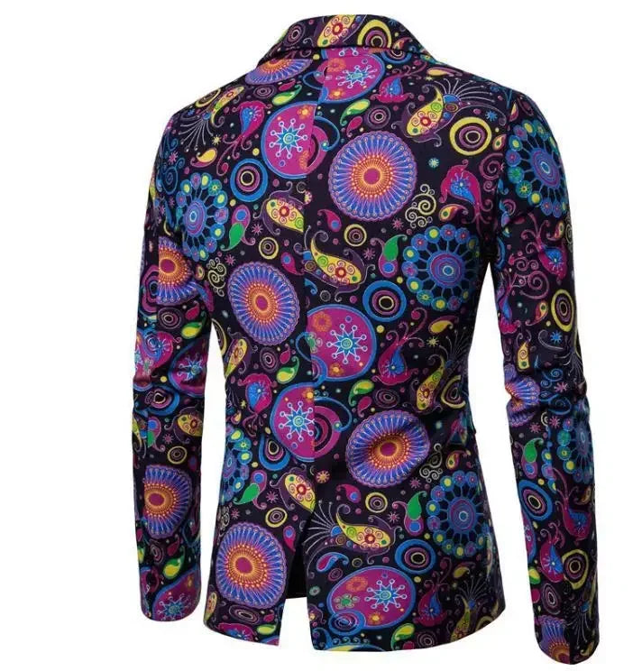 Party Short Stamp Men's Jackets Printed Cropped Coat Elegant Fashionable Simple Breasted