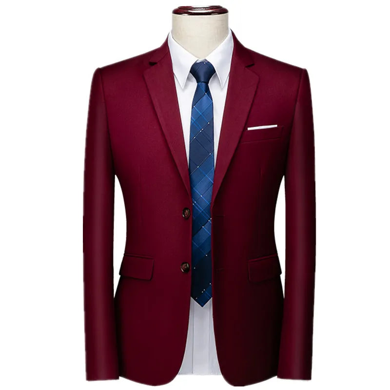 2026 Men's Suit Jacket, Business Formal Coat, Asian Sizes Slim Blazer