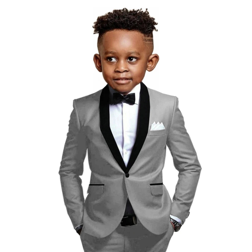 Boys Suit 2-16 Years Old Jacket Pants 2 Piece Set Wedding Tuxedos Kids Formal Party Clothes Customized