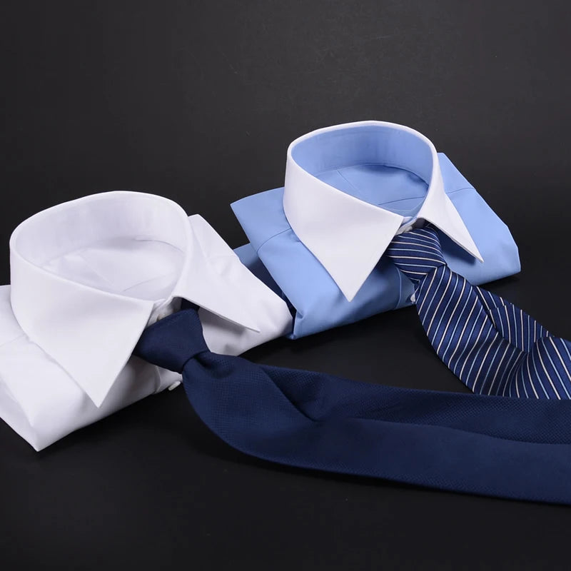 High quality French shirt slim-fit waist work professional official formal men's shirts
