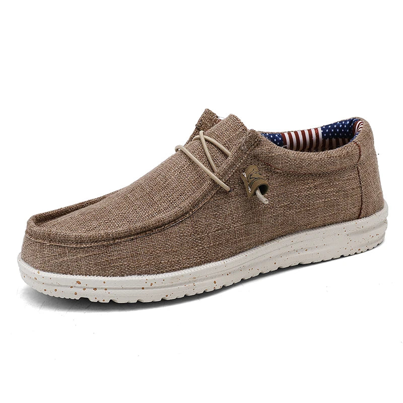 Men's Canvas Boat Shoes - Lightweight Slip-On Loafers