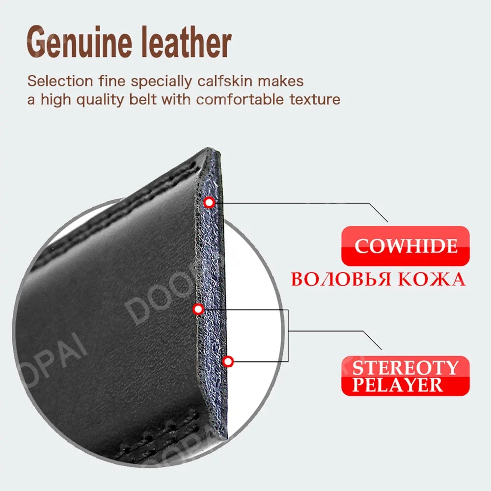 Men's Automatic Buckle Genuine Leather Belt