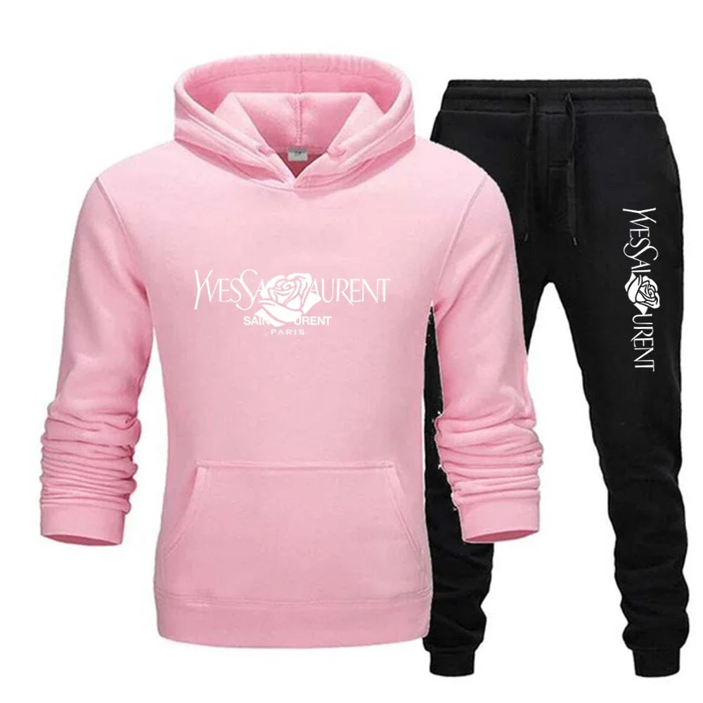2025 Men's Casual Sports Suit with Hoodie and Sweatpants for Autumn and Winter Outdoor Sports Fashion
