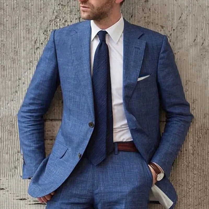 Men Blazers Coat Suits Office 2025 Autumn Outerwear Double Buttons Turn Down Collar Pockets Business Casual Blazer Suit Jacket
