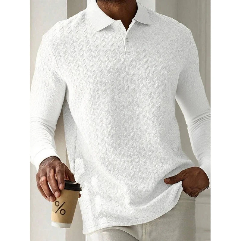 Men's Long Sleeve Business Casual High Quality Polo Shirt