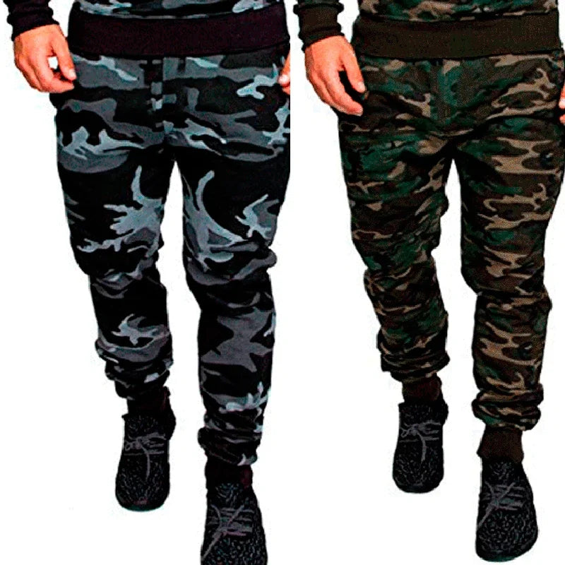 Men's Camouflage Cargo Joggers - Loose Fit Harem Pants with Pockets