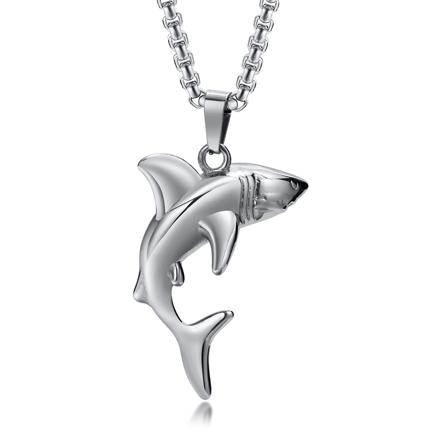 VNOX Stainless Steel Shark Pendant Necklace for Men