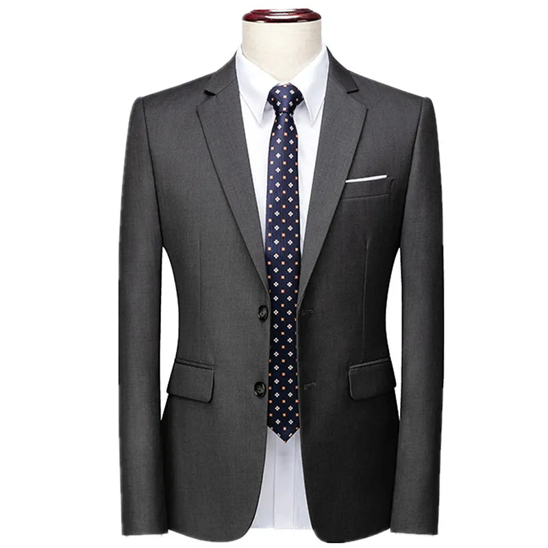 2026 Men's Suit Jacket, Business Formal Coat, Asian Sizes Slim Blazer
