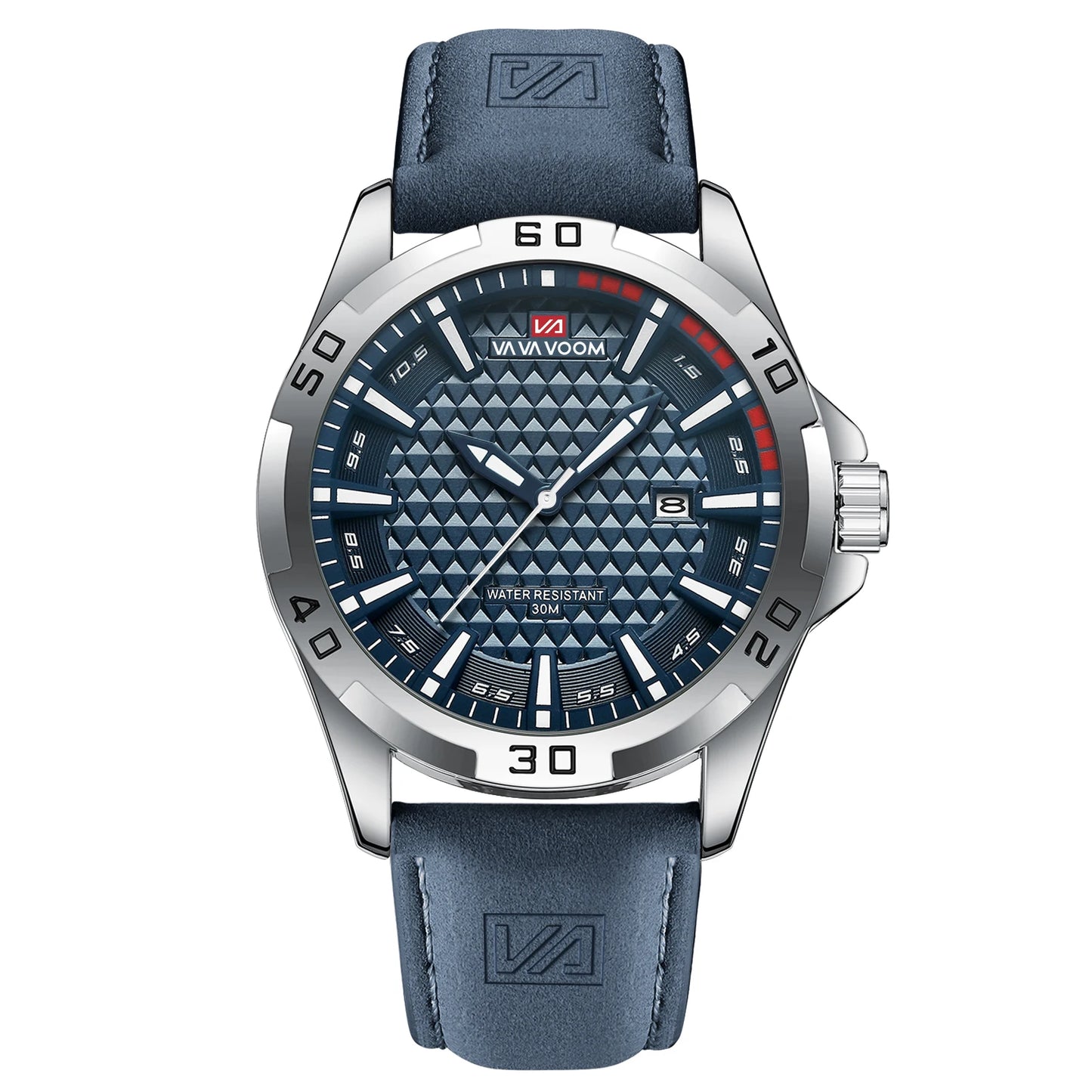 VA VA VOOM Men's Sport Watch - Military Quartz Calendar Leather Waterproof