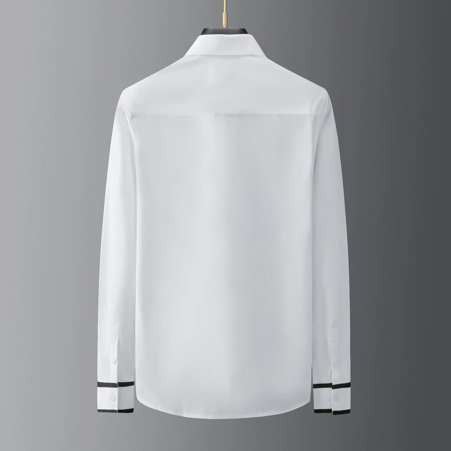 2025 Shirts Men Geometric Webbing Stitching Business Casual Shirt Long Sleeve Formal Dress Shirts Social Party Clothing Camisas