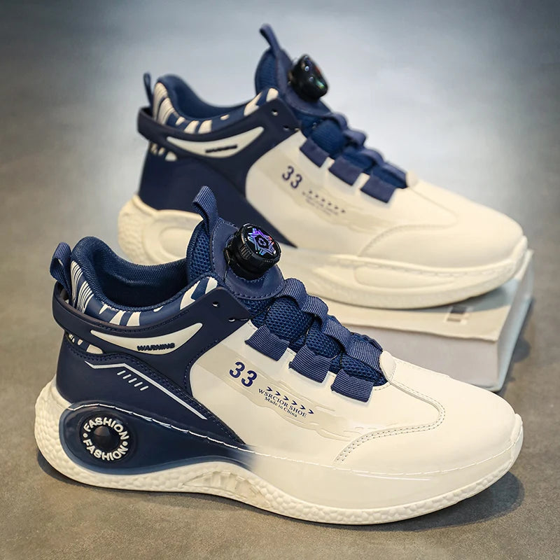 Men's Rotating Buckle Sneakers - Comfortable Non-Slip Outdoor Shoes