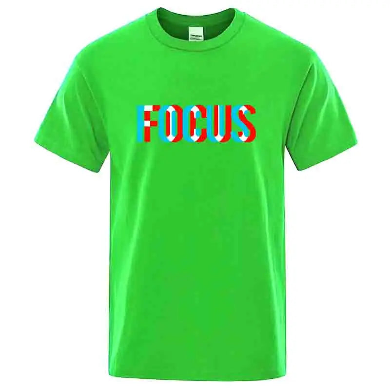 Summer Men's T-shirt High Quality 100% Cotton Loose Focus Print Men Top Casual Loose O-neck Men Short Sleeve T-shirt Male Tees
