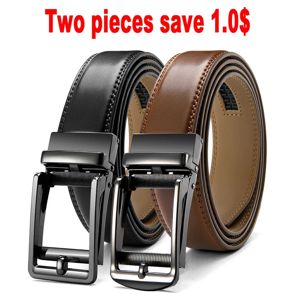 Men's Automatic Buckle Genuine Leather Belt