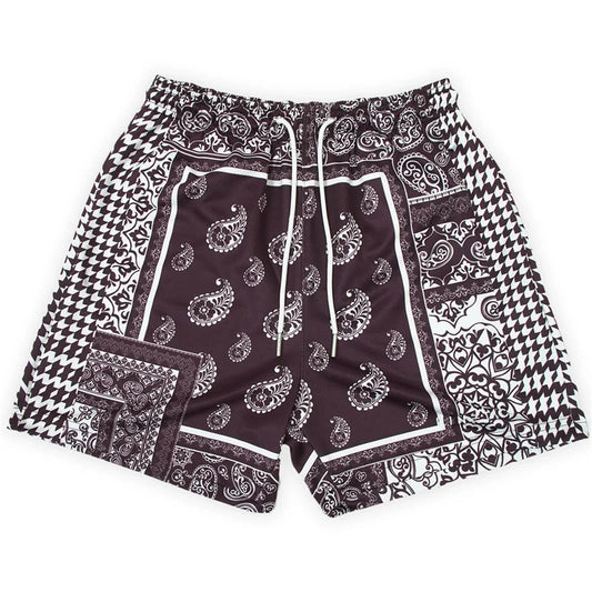 Men's Hawaiian Beach Shorts - Vintage Print Swim Trunks