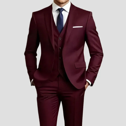 Elegant Men's 3 Piece Suit - Slim Fit Tuxedo Set for Weddings & Formal Occasions