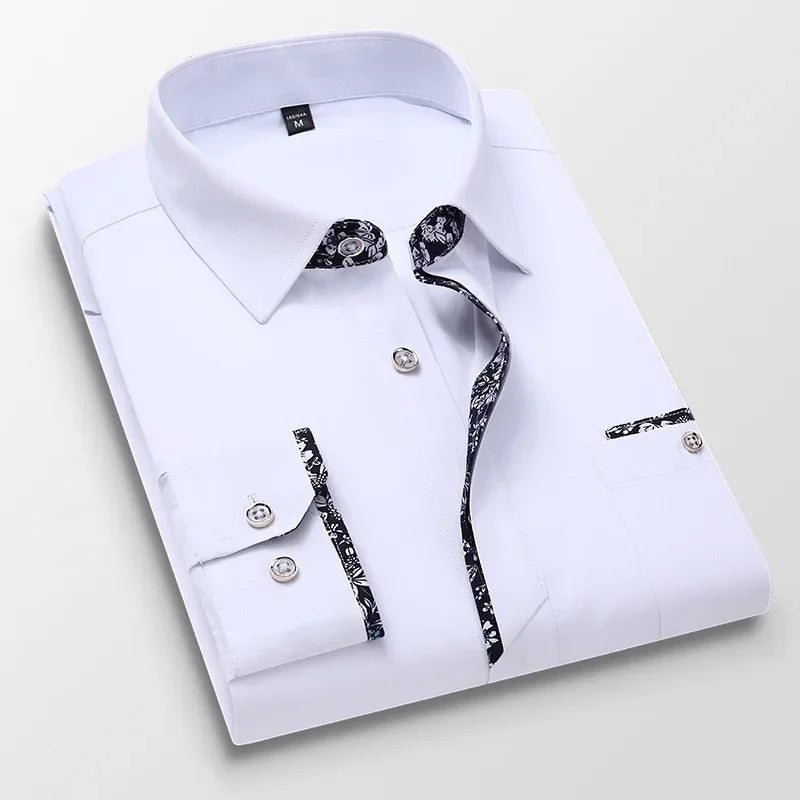 Men's Floral Dress Shirt - Slim Fit Long Sleeve