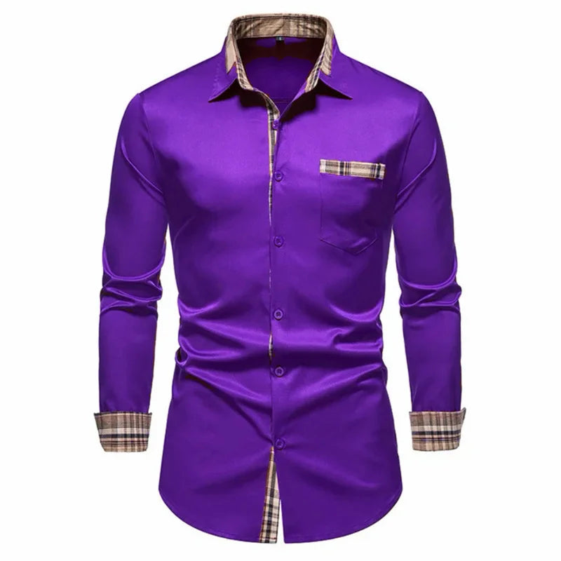 Men's Shirts Formal Shirts Slim Fit Long Sleeve Button Business Office Formal Shirts Pocket Men's Tops New Multicolor XS-6XL