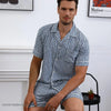 Men's Cotton Silk Pajama Set - Short Sleeve Loungewear