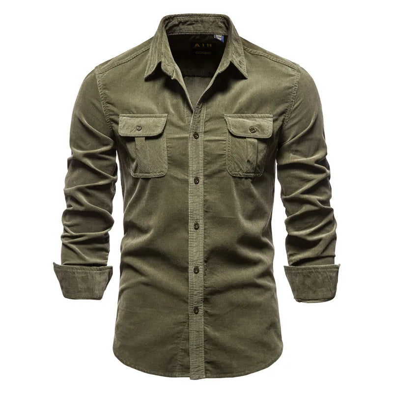 Men's Cotton Velour Business Casual Shirt