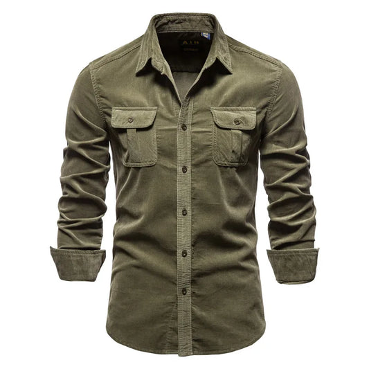 Men's Cotton Velour Business Casual Shirt