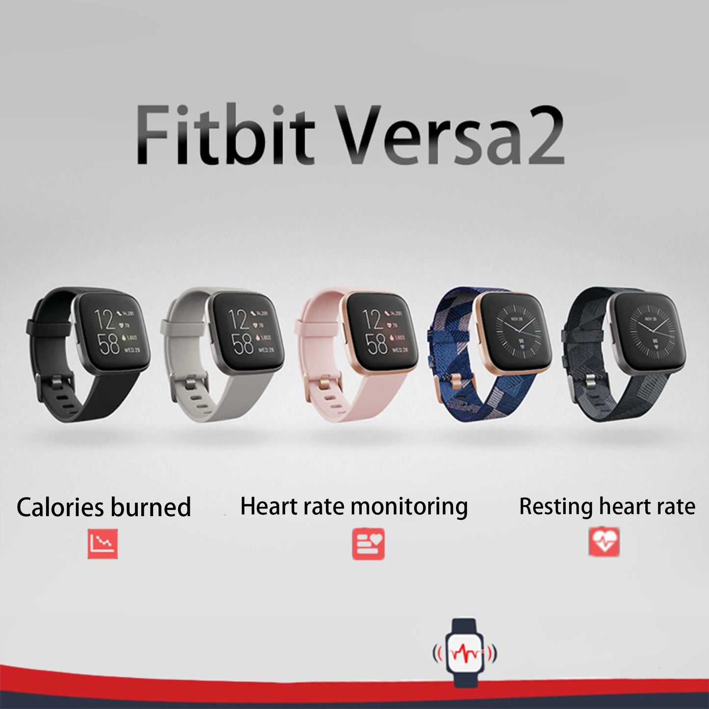 Fitbit Versa 2 Health & Fitness Smartwatch - Heart Rate, Sleep Tracking, Alexa Built-In