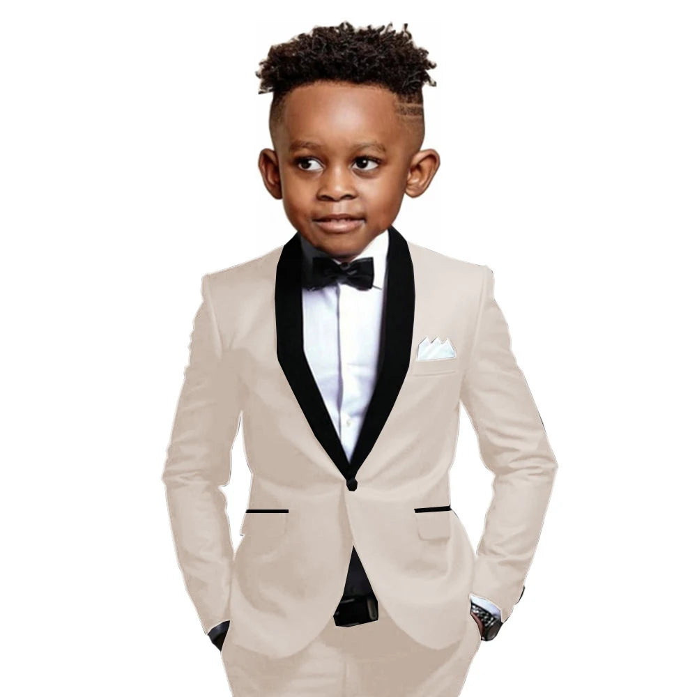 Boys Suit 2-16 Years Old Jacket Pants 2 Piece Set Wedding Tuxedos Kids Formal Party Clothes Customized